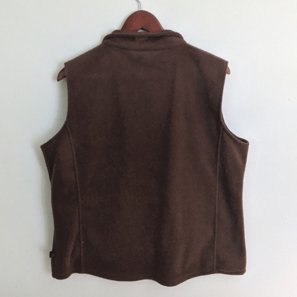 Woolrich Brown Fleece Vest Sz PXL - Picture 3 of 7